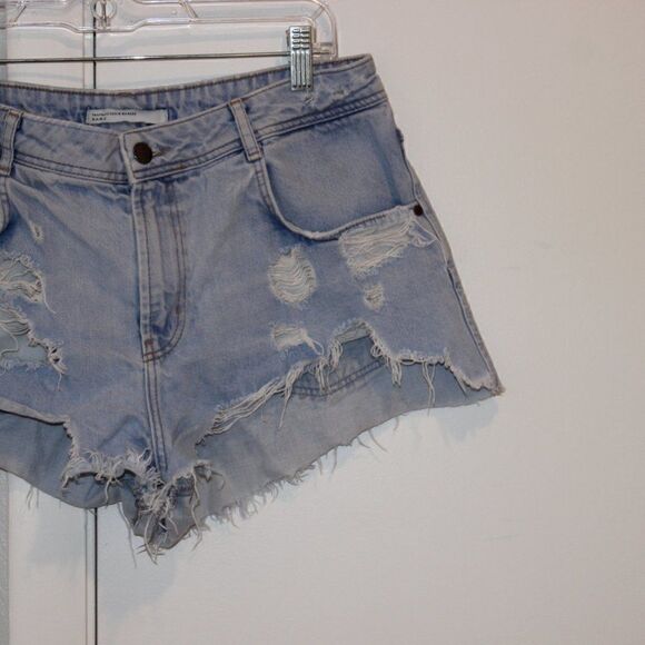 Zara Trafaluc High rise Shorts Cut Off Women Size 08 - Picture 2 of 9